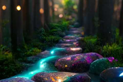 Journey through the Crystal Forest. 3D conceptual art