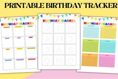 Printable Birthday Tracker